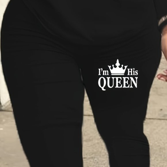 Two-piece Pants Set, Long Sleeve Crew Neck Pullover & Skinny Sports Pants Outfit - Picture 3 of 7